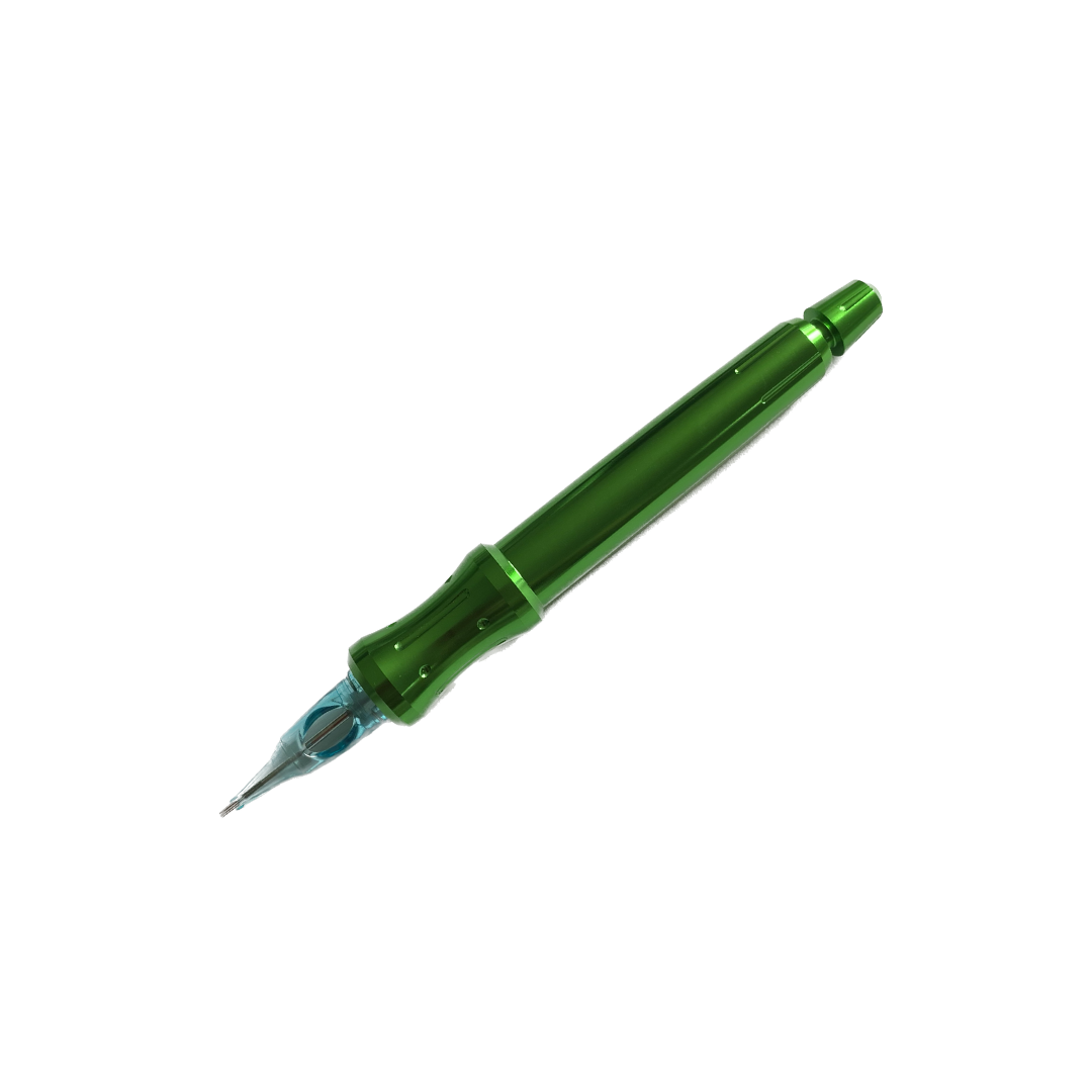 Pen Handpoke à cartouches - vert métallique - Tattoo-ind